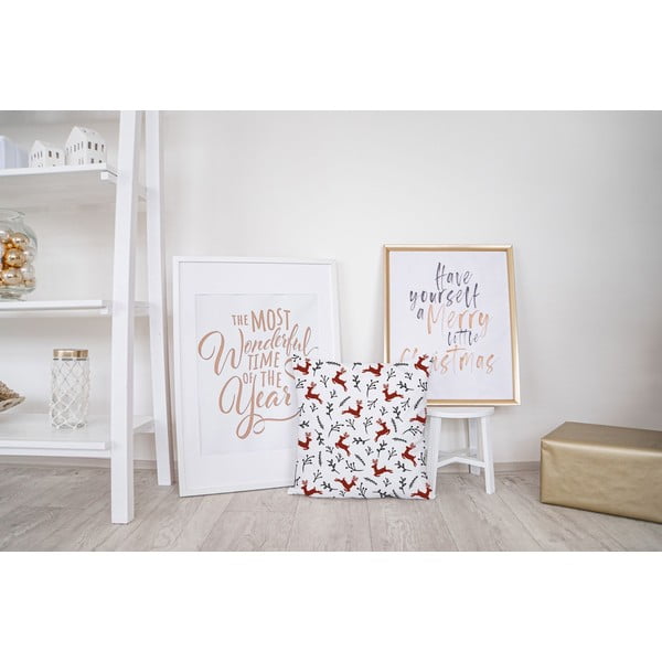 Deer karácsonyi párna pamut huzattal, 45 x 45 cm - Butter Kings-image-1