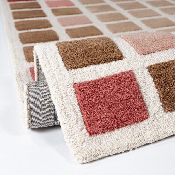 Rózsaszín kézi szövésű gyapjú szőnyeg 140x200 cm Renga Wool – Flair Rugs-image-2