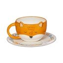 Finley Fox narancssárga dolomit csésze és csészealj, 210 ml - Sass & Belle