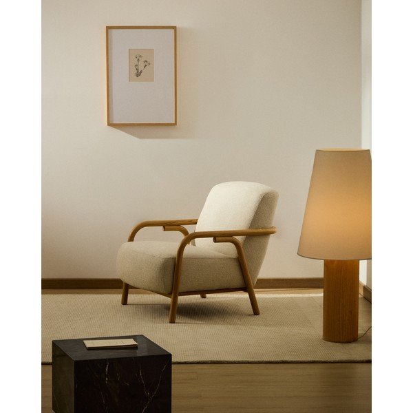 Bézs zsenília fotel Sylo – Kave Home-image-1