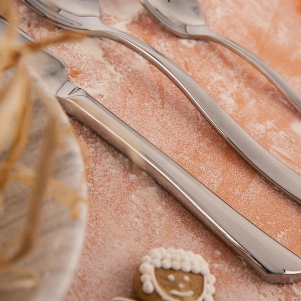 Ezüstszínű rozsdamentes acél evőeszköz készlet 24 db-os Shape – Orion-image-2