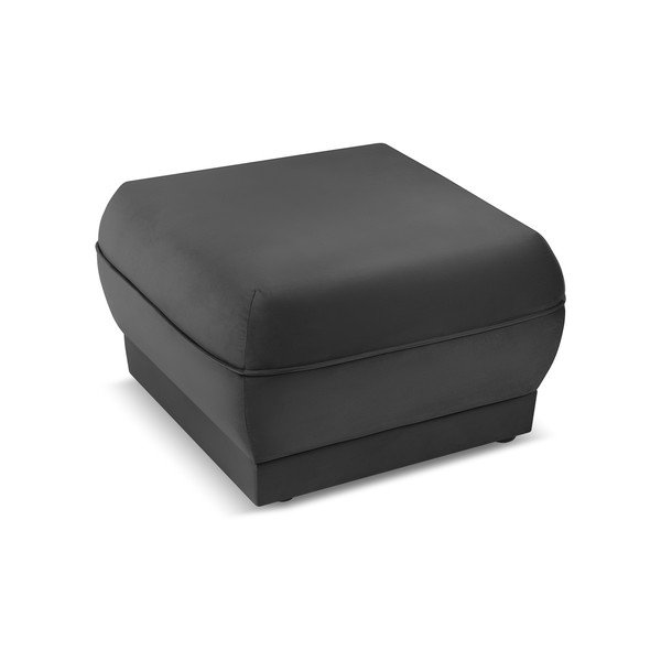 Sötétszürke bársony puff Lando – Micadoni Home-image-3
