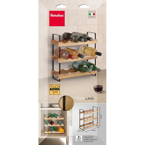 Fa bortartó állvány, palackok száma 12 York – Metaltex-image-3