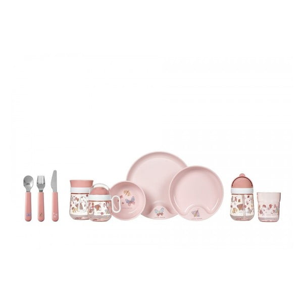 Világos rózsaszín tritán gyerek bögre 300 ml Flowers & butterflies – Mepal-image-2