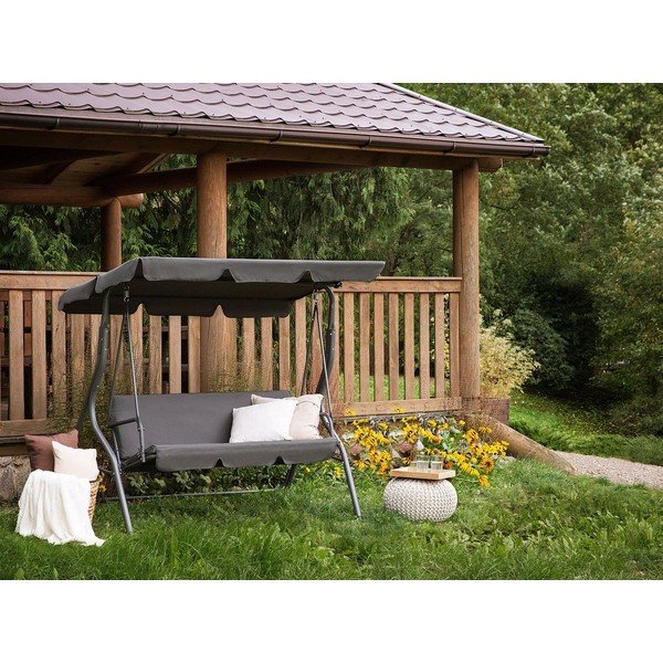 Line szürke háromszemélyes kerti hintaágy - Monobeli-image-1