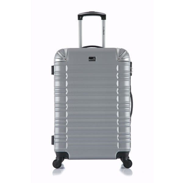 Lima ezüst színű gurulós utazó bőrönd, 31 l - Bluestar