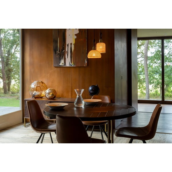 Kerek étkezőasztal akácfa dekorral ø 120 cm Class – Dutchbone-image-4