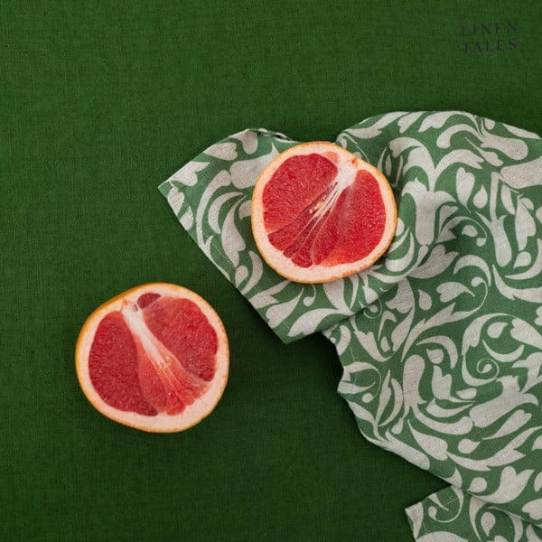 Len szalvéta 40x40 cm Evergreen Damask – Linen Tales-image-3