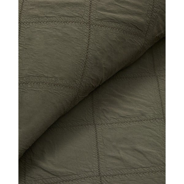 Zöld pamut steppelt ágytakaró 240x260 cm Serla – Kave Home-image-3