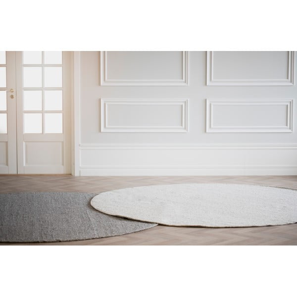 Világosszürke kerek gyapjú szőnyeg ø 250 cm Auckland - Rowico-image-1