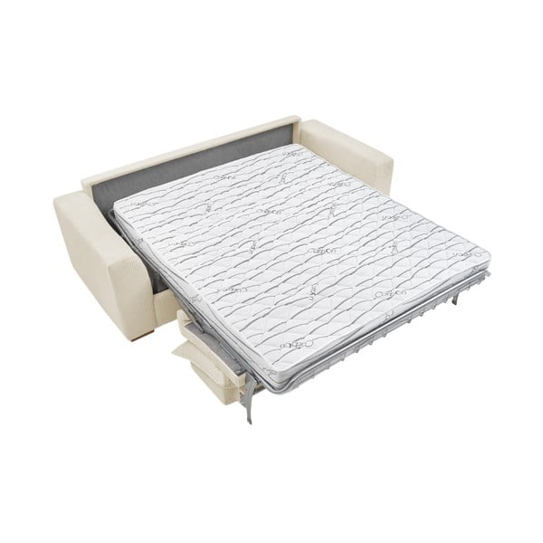 Krémszínű kordbársony kinyitható kanapé 225 cm Augustin – Bobochic Paris-image-4