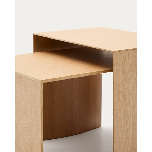 Tárolóasztal tölgyfa dekorral 40x55 cm Litto – Kave Home-image-1