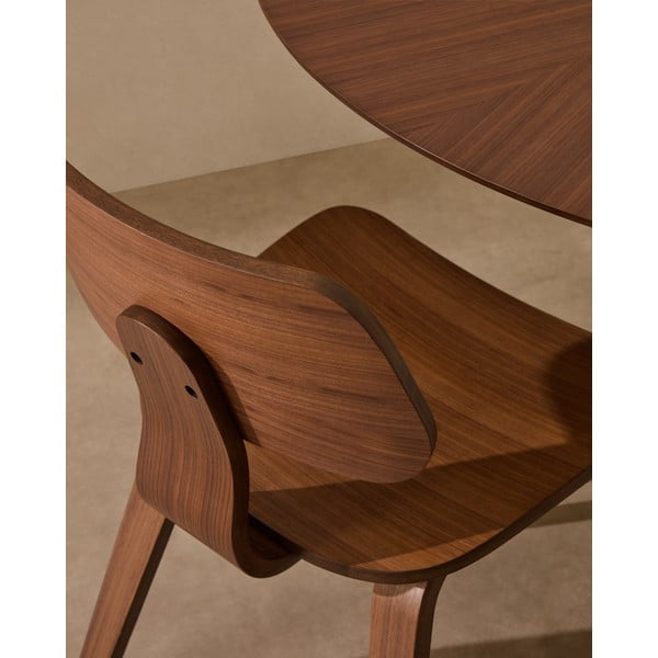 Sötétbarna étkezőszék diófa dekorral Gena – Kave Home-image-2