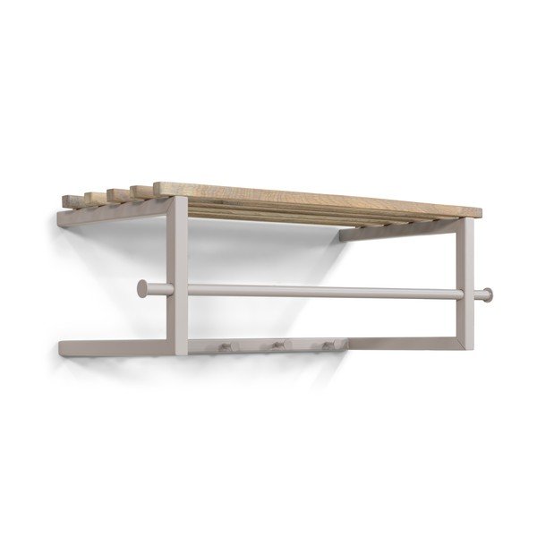 Natúr színű-szürkésbarna fém fali fogas polccal 76 cm Marco – Spinder Design-image-2