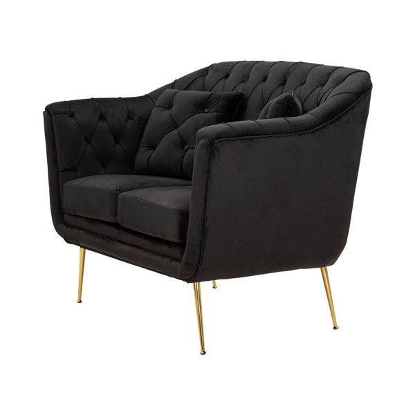 Fekete bársony kanapé 130 cm Budapest – Mauro Ferretti-image-3