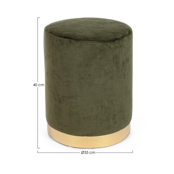 Sötétzöld bársony puff Lucilla – Yes Everyday-image-3