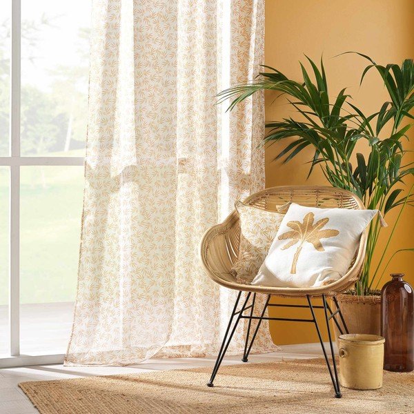 Sárga-fehér átlátszó függöny 140x240 cm Maddy – douceur d'intérieur-image-3