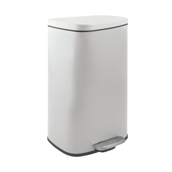 Matt fehér acél pedálos szemetes 50 l   Akira – Spirella
