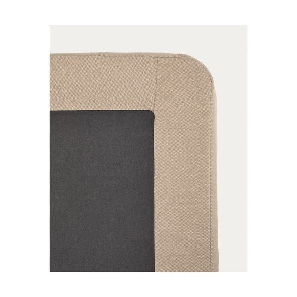 Szürkésbarna kárpitozott franciaágy ágytámla nélkül 180x200 cm Jaira – Kave Home-image-4