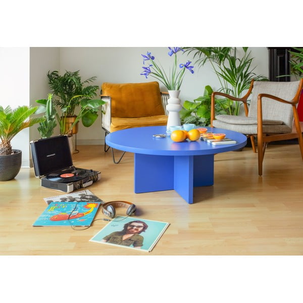 Kék kerek dohányzóasztal ø 100 cm Pausa – Really Nice Things-image-2