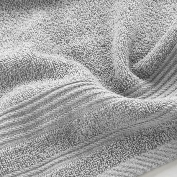 Világosszürke frottír pamut törölköző 30x50 cm Tendresse – douceur d'intérieur-image-2