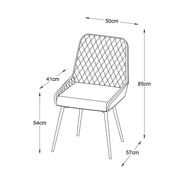 Kék bársony étkezőszék Milton – Unique Furniture-image-4