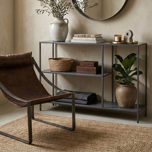Szürke acél konzolasztal 30x120 cm Acero – Premier Housewares-image-4