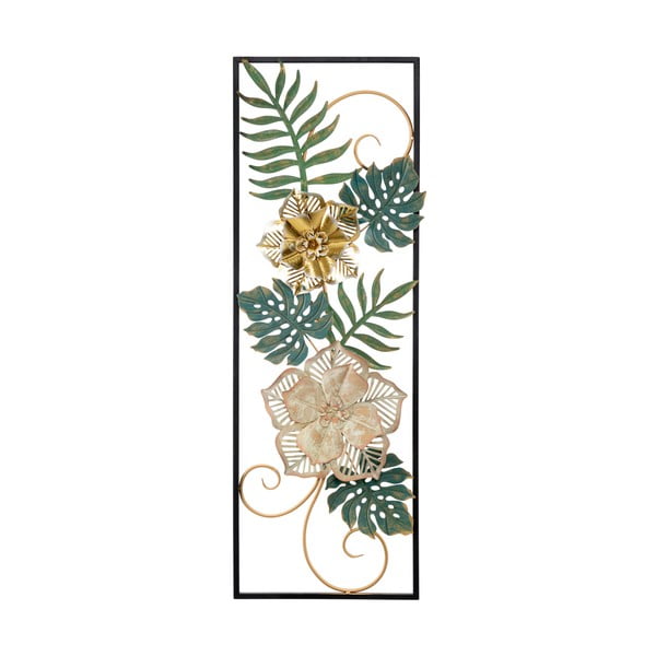 Campur -A- virág motívumos fali fémdekoráció, 31 x 90 cm - Mauro Ferretti
