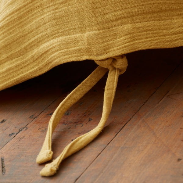 Sárga egyszemélyes muszlin ágyneműhuzat 135x200 cm Afra – Pineapple Elephant-image-3