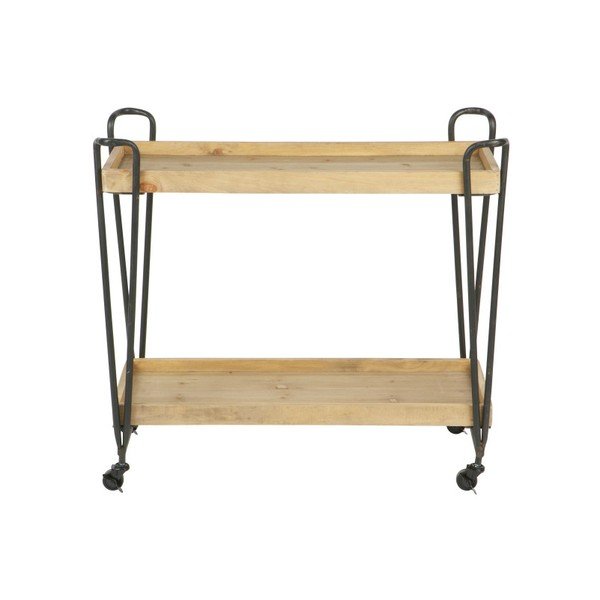 Zoe guruló zsúrasztal fiókkal, mangófából - WOOOD-image-1