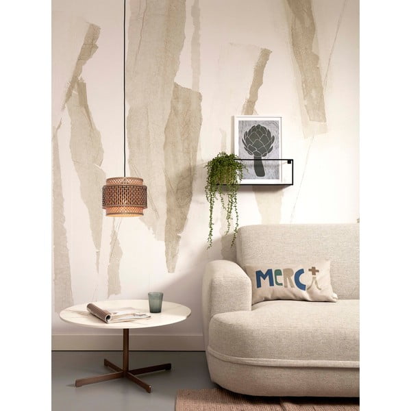 Fekete-natúr színű függőlámpa bambusz búrával ø 25 cm Bhutan – Good&Mojo-image-4