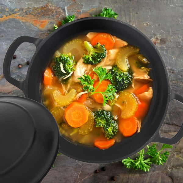 Indukciós tűzhelyhez alkalmas öntöttvas edény fedővel 3,3 l LITINA SMALT – Orion-image-4