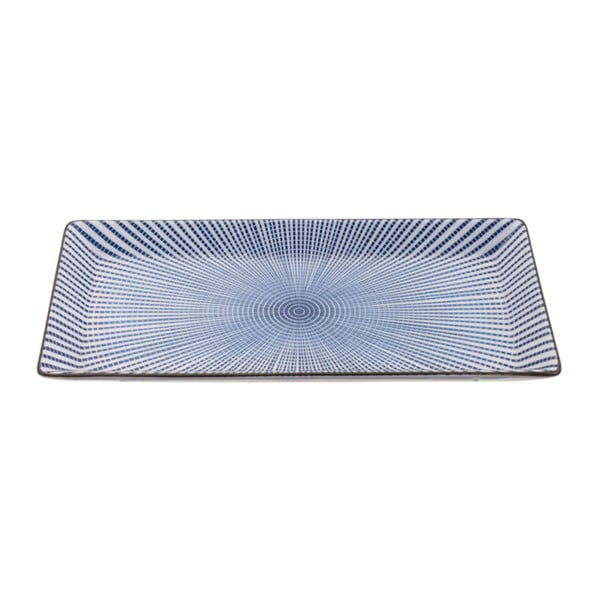 Yoko kék porcelán tányér, 21 x 11 cm - Tokyo Design Studio