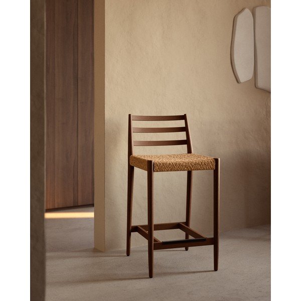 Barna-natúr színű tölgyfa bárszék (ülésmagasság 65 cm) Analy – Kave Home-image-1