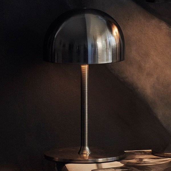 Sötétszürke LED asztali lámpa távirányítóval, fém búrával (magasság 22 cm) Tim – Sirius-image-2