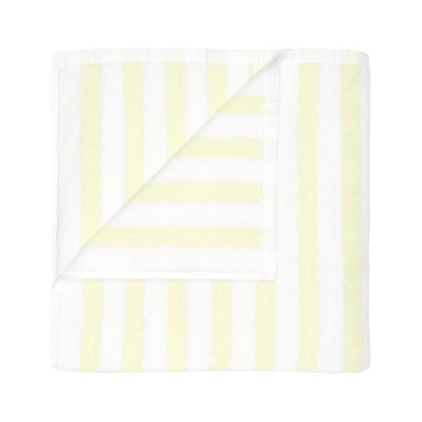 Világossárga-fehér frottír bio pamut fürdőlepedő 70x140 cm Arto – Blomus