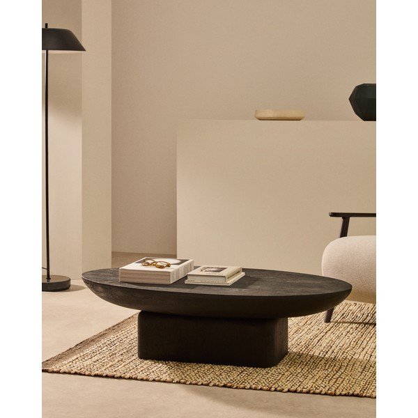 Fekete akácfa dohányzóasztal 70x140 cm Ovak – Kave Home-image-1