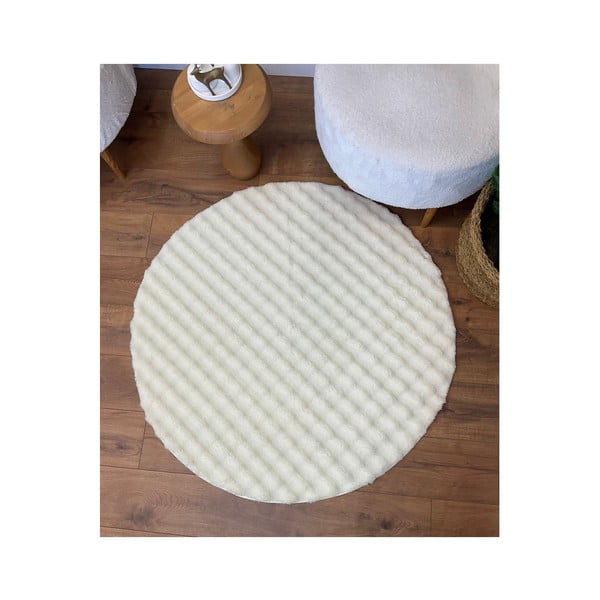 Krémszínű mosható kerek szőnyeg ø 120 cm Bubbly – Oyo Concept-image-2