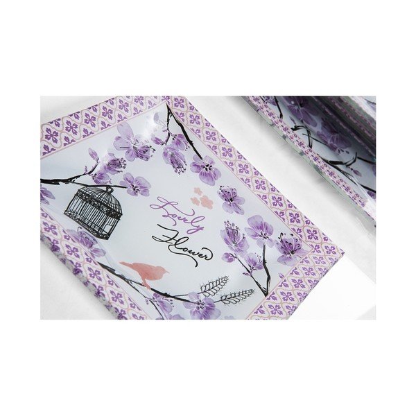 Fehér-lila desszertes tányér, 6 darab - Mezzo-image-1