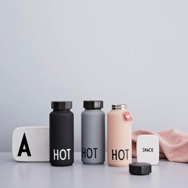 Hot szürke termosz, 500 ml - Design Letters-image-1