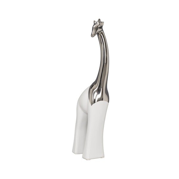 Giraffa fehér kerámia dekorációs szobrocska, magassága 35 cm - Mauro Ferretti-image-2