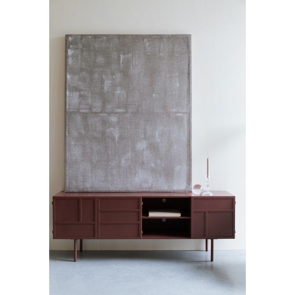 Piros fém TV-állvány 160x58x36 cm Davis – White Label-image-1