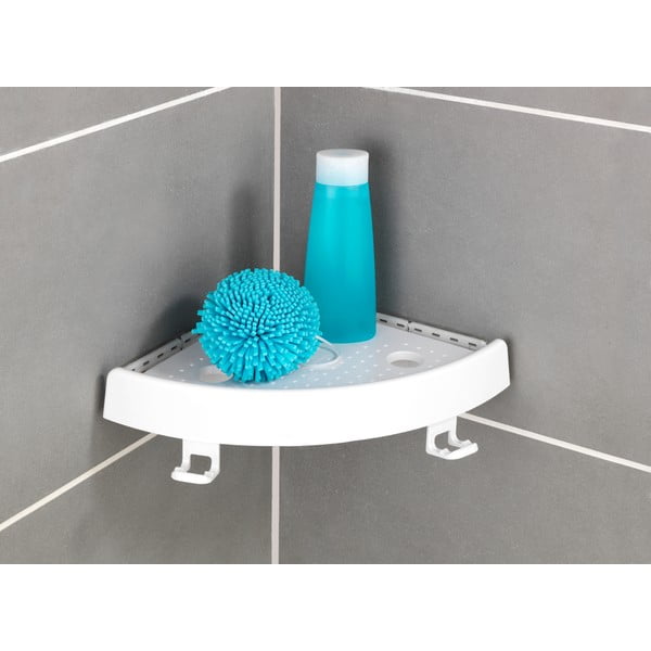 Fehér sarok öntapadós műanyag fürdőszobai polc Quick-Fit – Allstar-image-4