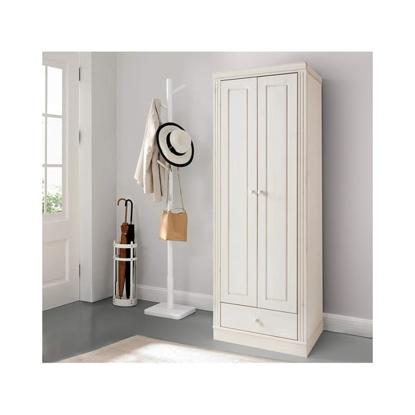 Fehér borovi fenyő ruhásszekrény 65x180 cm Anita – Støraa-image-1
