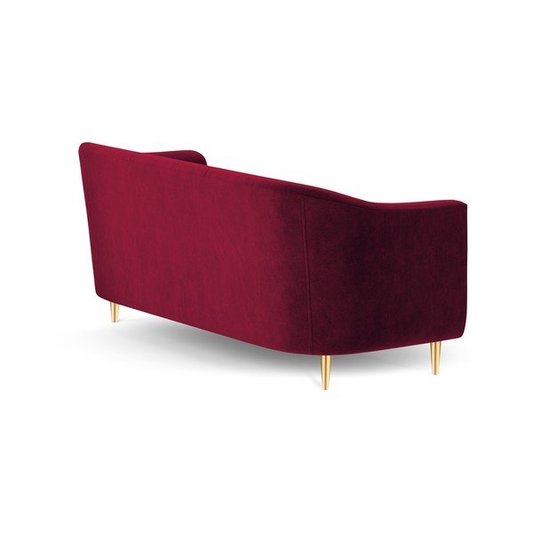 Corde piros bársony kanapé, 175 cm - Kooko Home-image-3