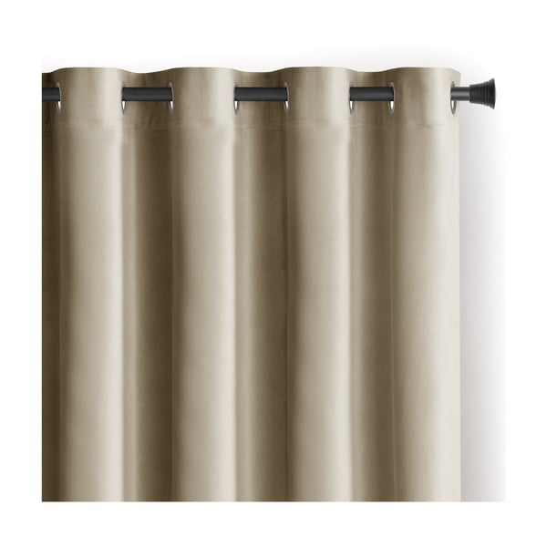 Barna-bézs bársony dimout (részleges sötétítő) függöny 140x270 cm Eyelets – Restilo