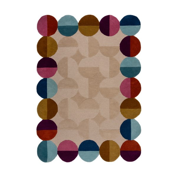 Bézs kézi szövésű gyapjú szőnyeg 200x290 cm Mia Textured Scallop – Flair Rugs