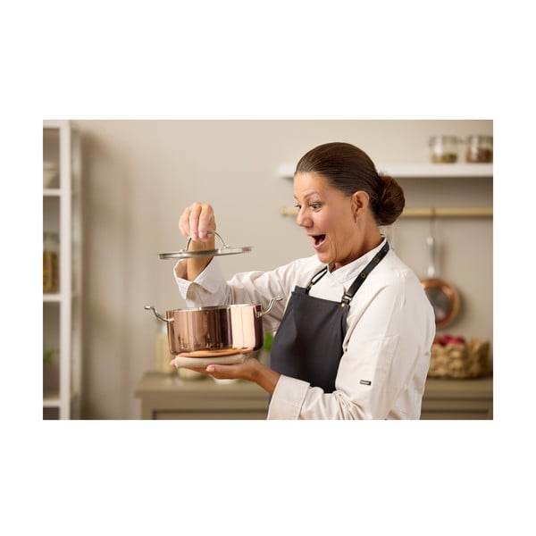 Indukciós tűzhelyhez alkalmas rozsdamentes acél-réz edény fedővel 3 l – Blomsterbergs-image-3