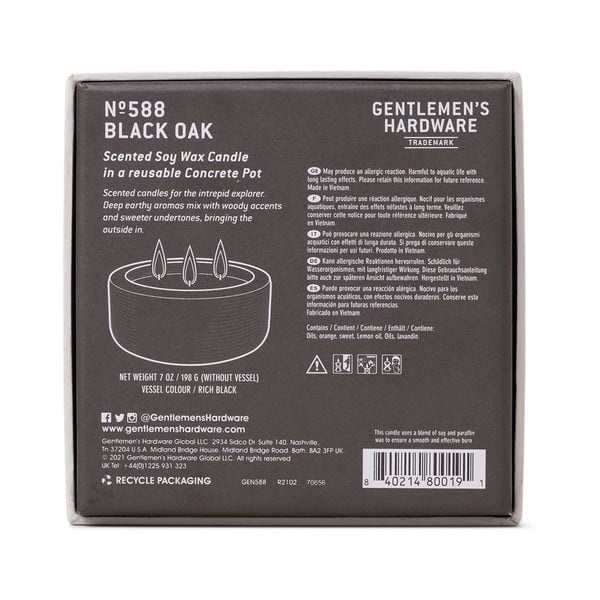 Illatos szójaviasz gyertya égési idő 40 ó Black Oak – Gentlemen's Hardware-image-3