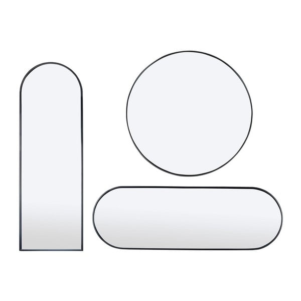 Fekete fali tükör ø 80 cm Layla - Bonami Essentials-image-3